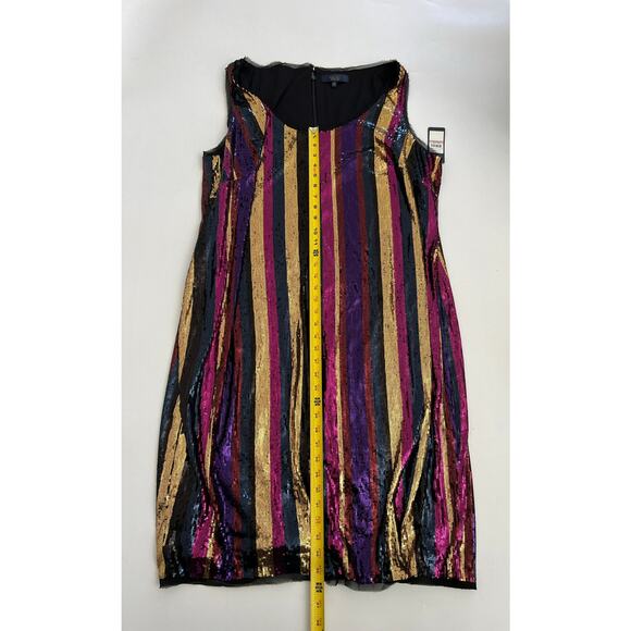 NWT Rachel Roy Sequin Striped Mini Dress Size 22W Y2K Party Cocktail Rainbow - Picture 3 of 16